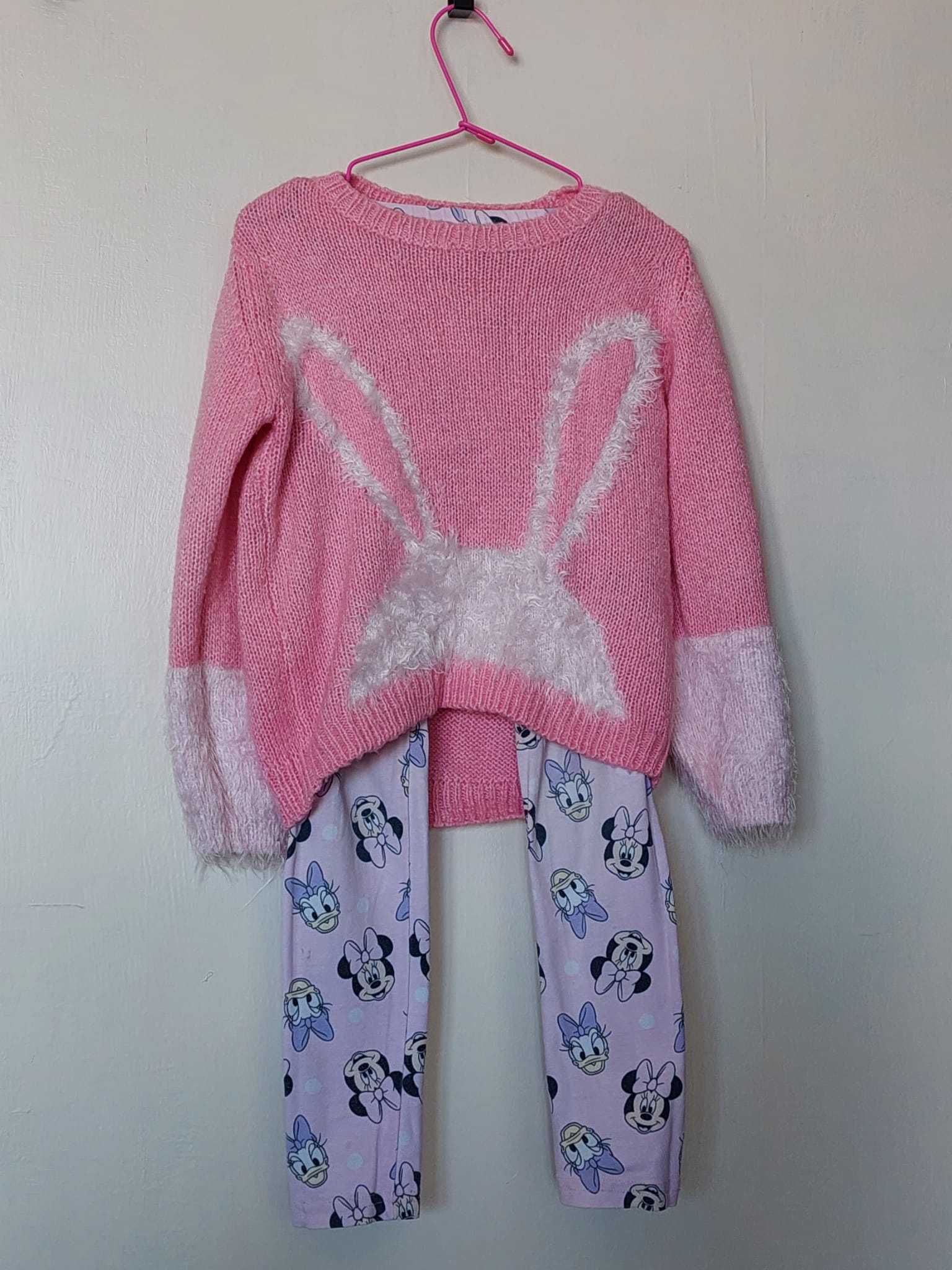 Set pantaloni colanti 1 + 1, colectia Disney roz, Minnie Mouse