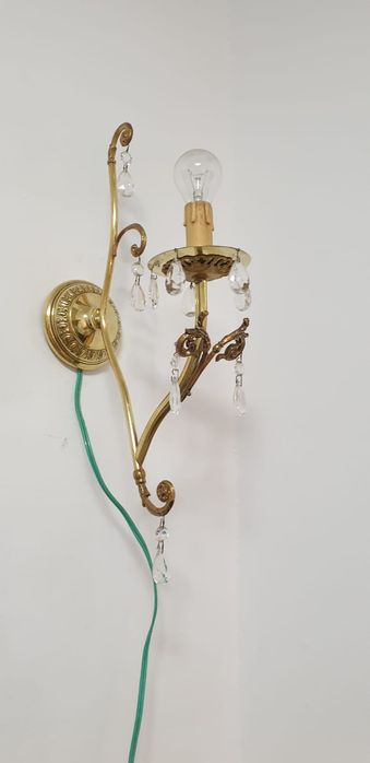 Accesoriu decorațiune aplica perete alama cristal Franța 1930