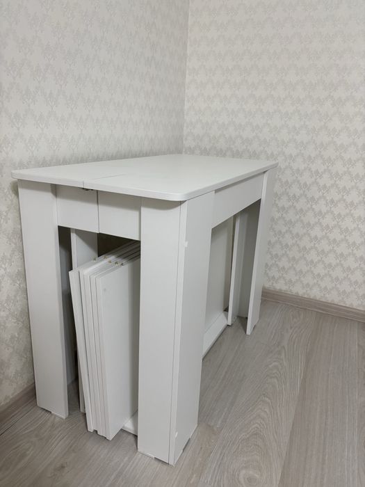 Стол консоль-трансформер,стандарт 400x100x75см,белый