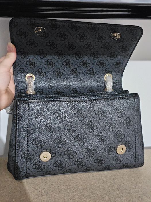 Geanta GUESS Noelle Convertible X Women's Anthracite Crossbody Bag