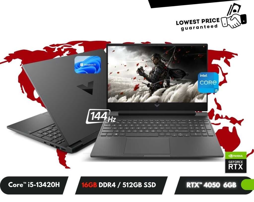 HP VICTUS 15 FHD IPS 144Hz, Core™ i5-13420H, 16GB, 512GB SSD, RTX 4050