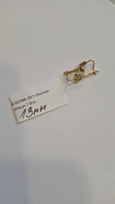 Златни Обеци 1.5гр 03786-25/1