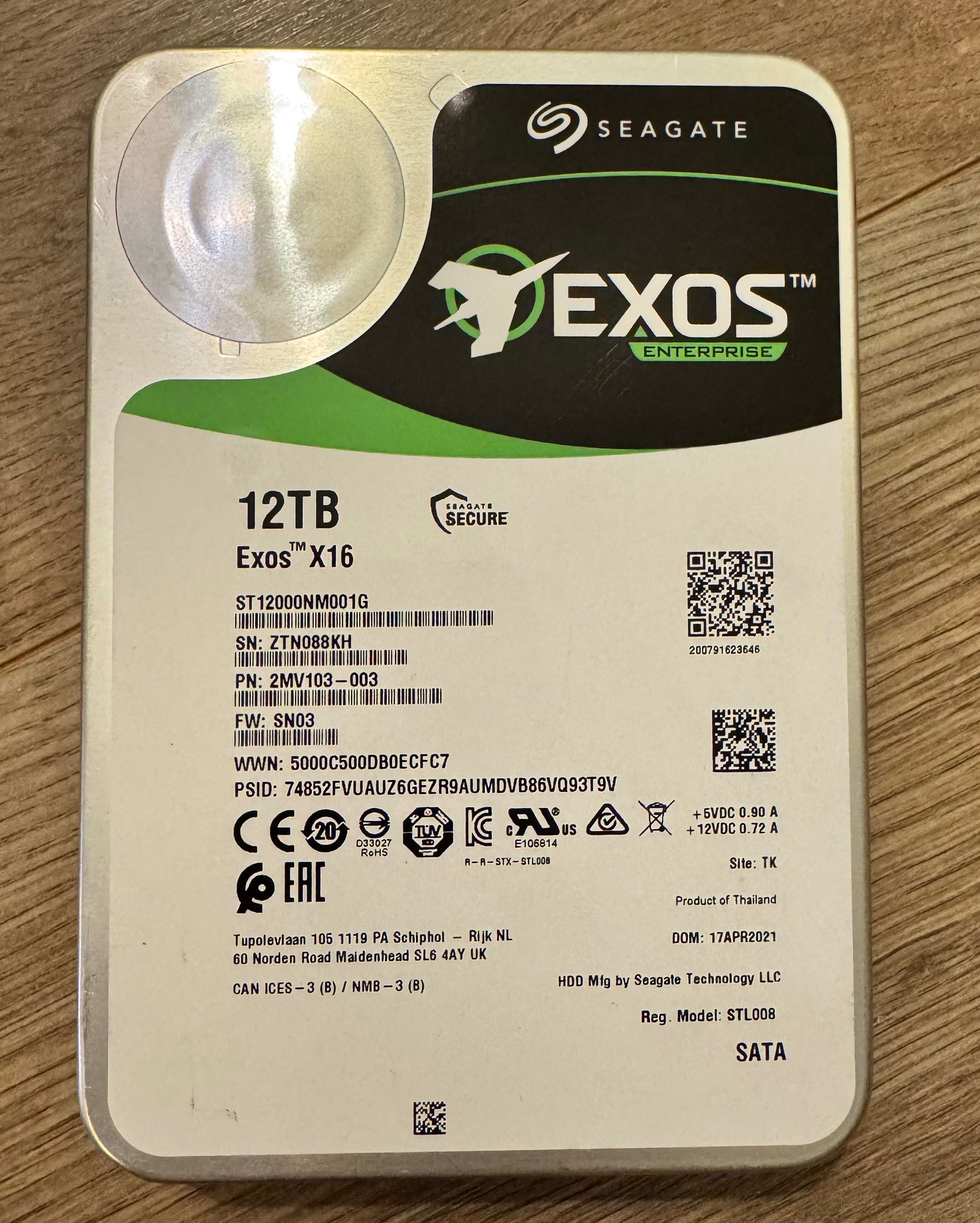 *Гаранция!* Seagate Exos X16 12TB SATA HDD - Вътрешен твърд диск
