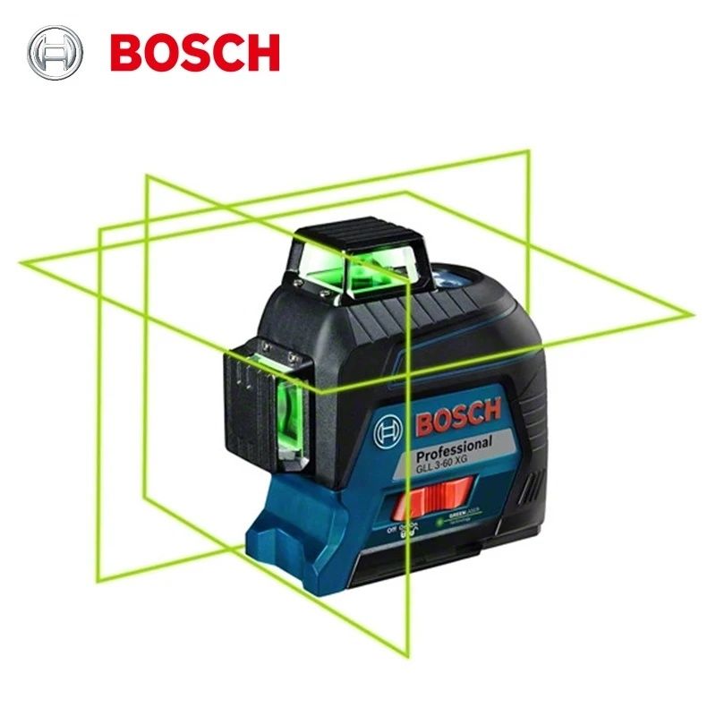 Лазерен  нивелир Bosch GLL 3-60 XG, Зелени линии, Обхват 30м, 3 х 360