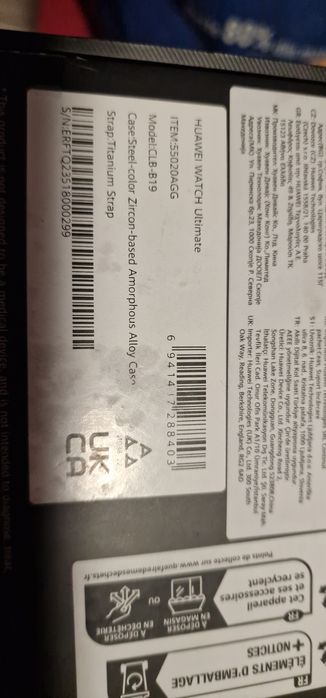 €Huawei watch Ultimate Blue impecabil la cutie full