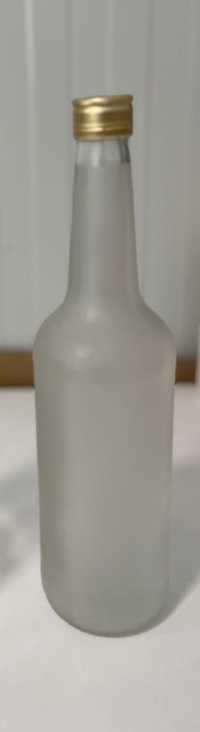 Стъклена бутилка за ракия, матирана