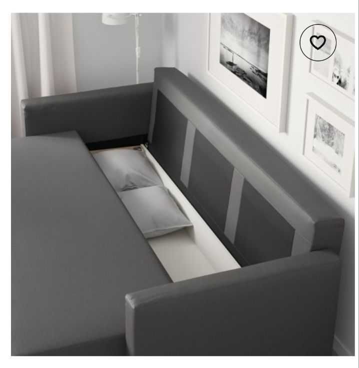 3-местен (троен) разтегателен диван IKEA FRIHETEN дамаска СИВ