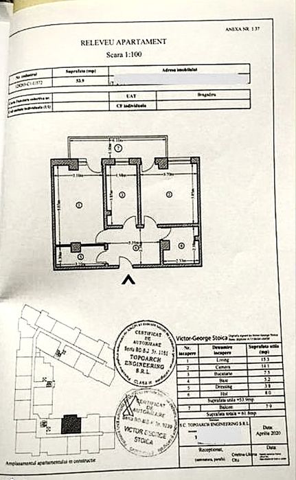 Apartament tip penthouse   si loc parcare subteran