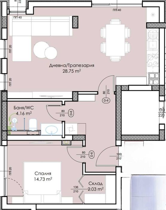 Продава се Двустаен апартамент в Пловдив, Младежки Хълм - 73 кв.м за 2103 €/кв.м - Снимка #1