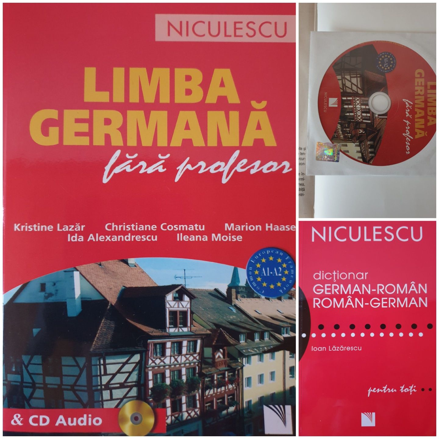 Curs Limba Germană, nivel A1 + A2, carte + CD, dicționar, NOI