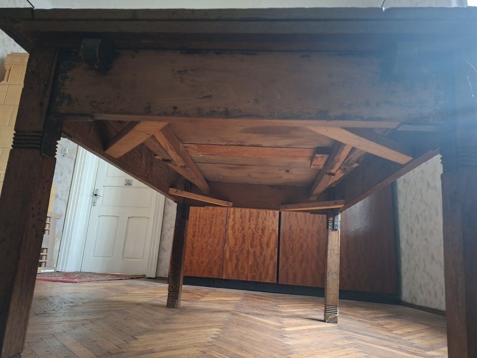 Masă Rustică Mare din Lemn Masiv (Stejar), Extensibilă – Ideală