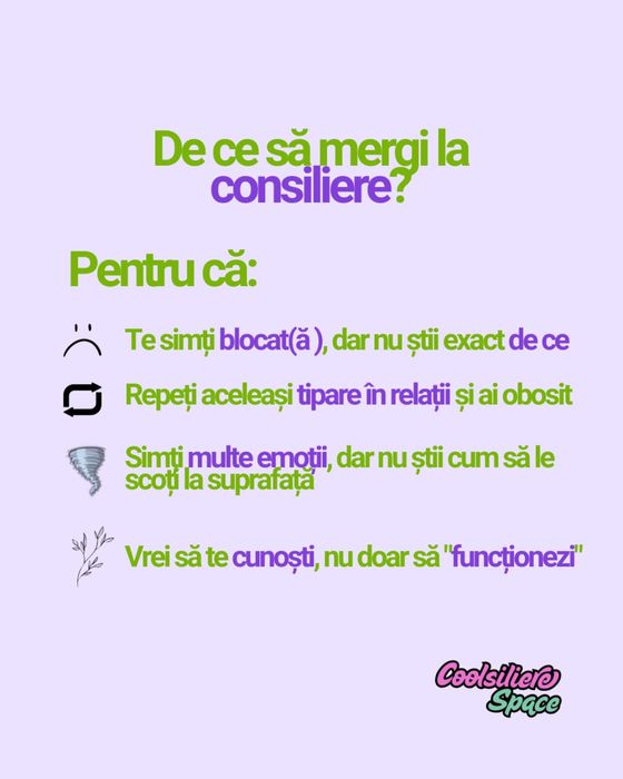 Consiliere Dezvoltare Personală | ONLINE & Fizic | Prima ședință CADOU