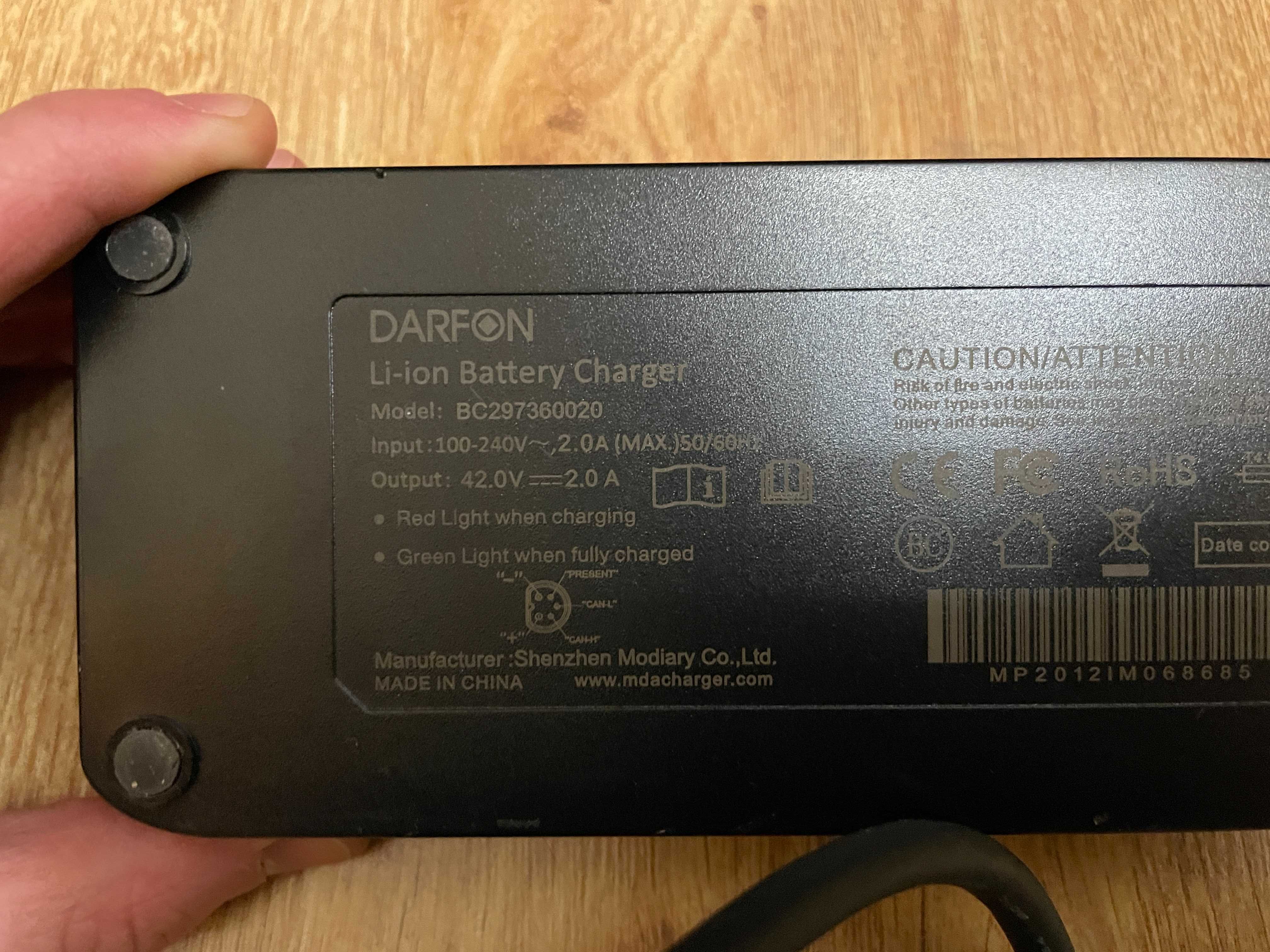Darfon E-Bike Charger 36V 2A Steps E5000/6100 + adapter