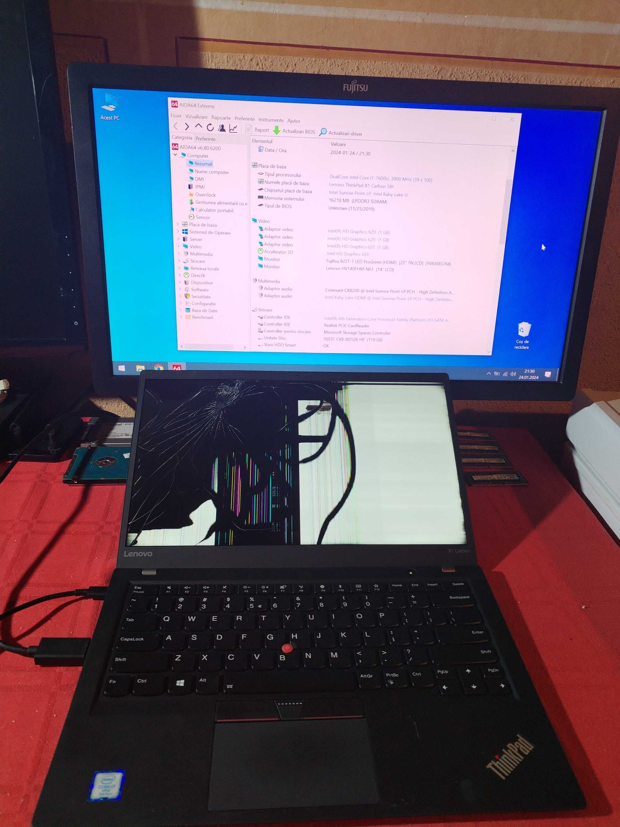 Lenovo 14'' ThinkPad X1 Carbon 5th gen / Intel i7-7600U / 16GB Ram