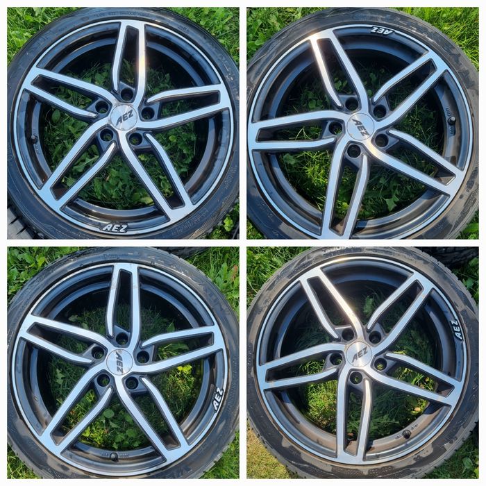 Vand jante Aez 5x112 R18+cauciucuri de vara 225/40/18