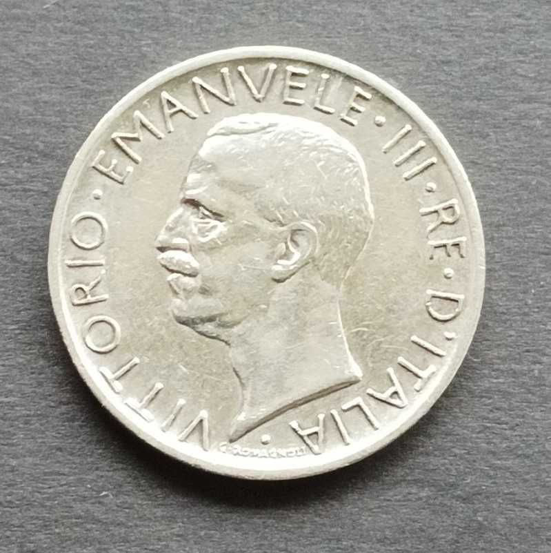 Сребърна монета, Италия, 1927 г. Номинал - 5 лири