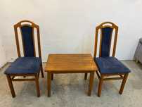 2 scaune plus masuta de cafea ( lemn masiv)
