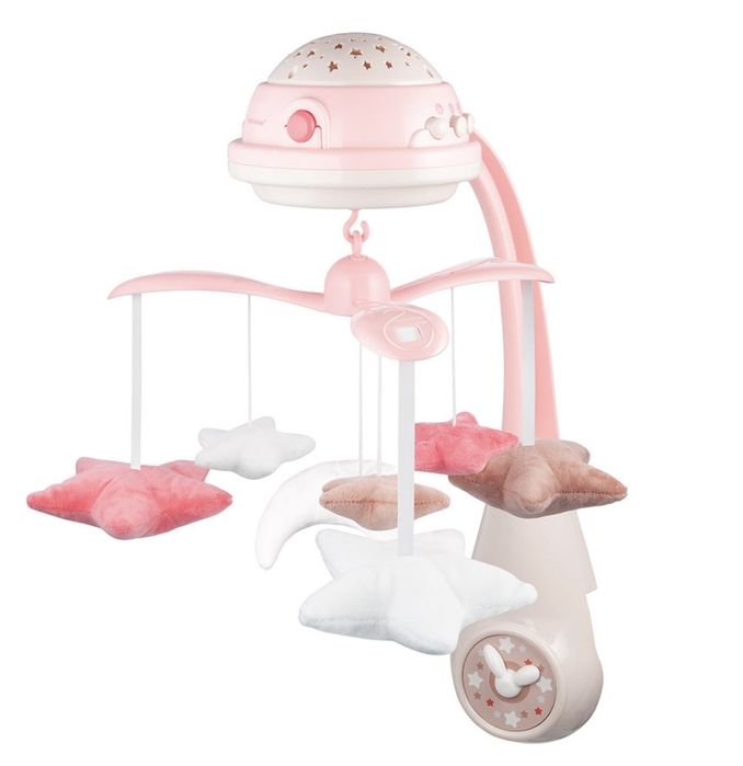 Музикална бебешка въртележка с проектор Canpol, розова