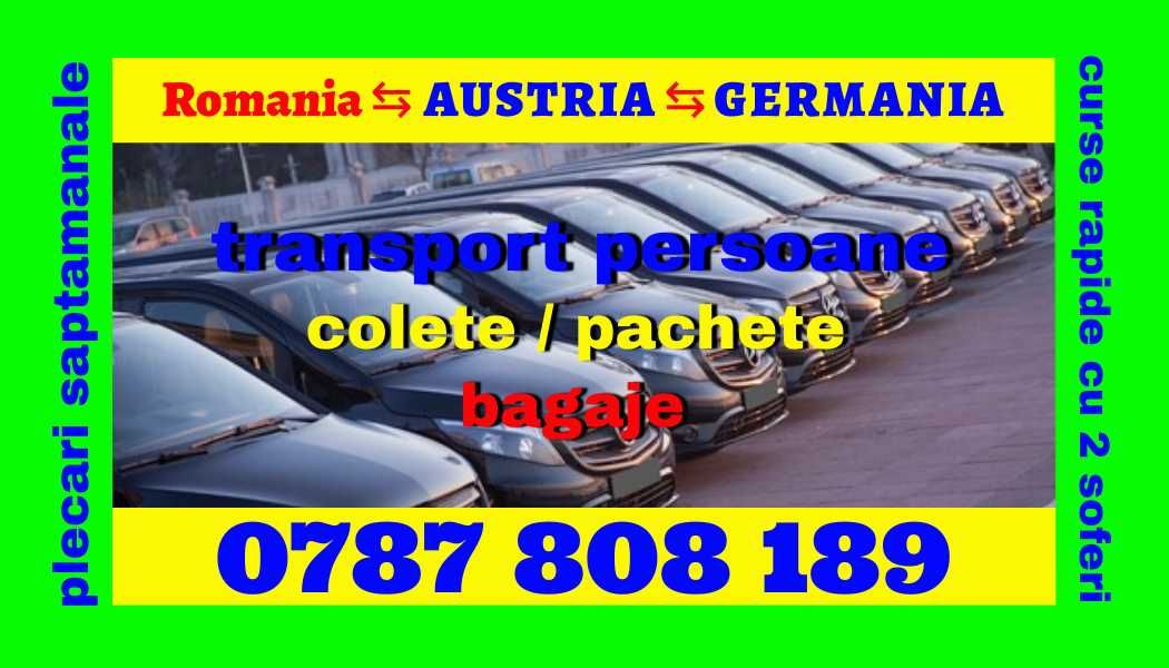 Transport persoane colete pachete si bagaje Romania Austria Germania