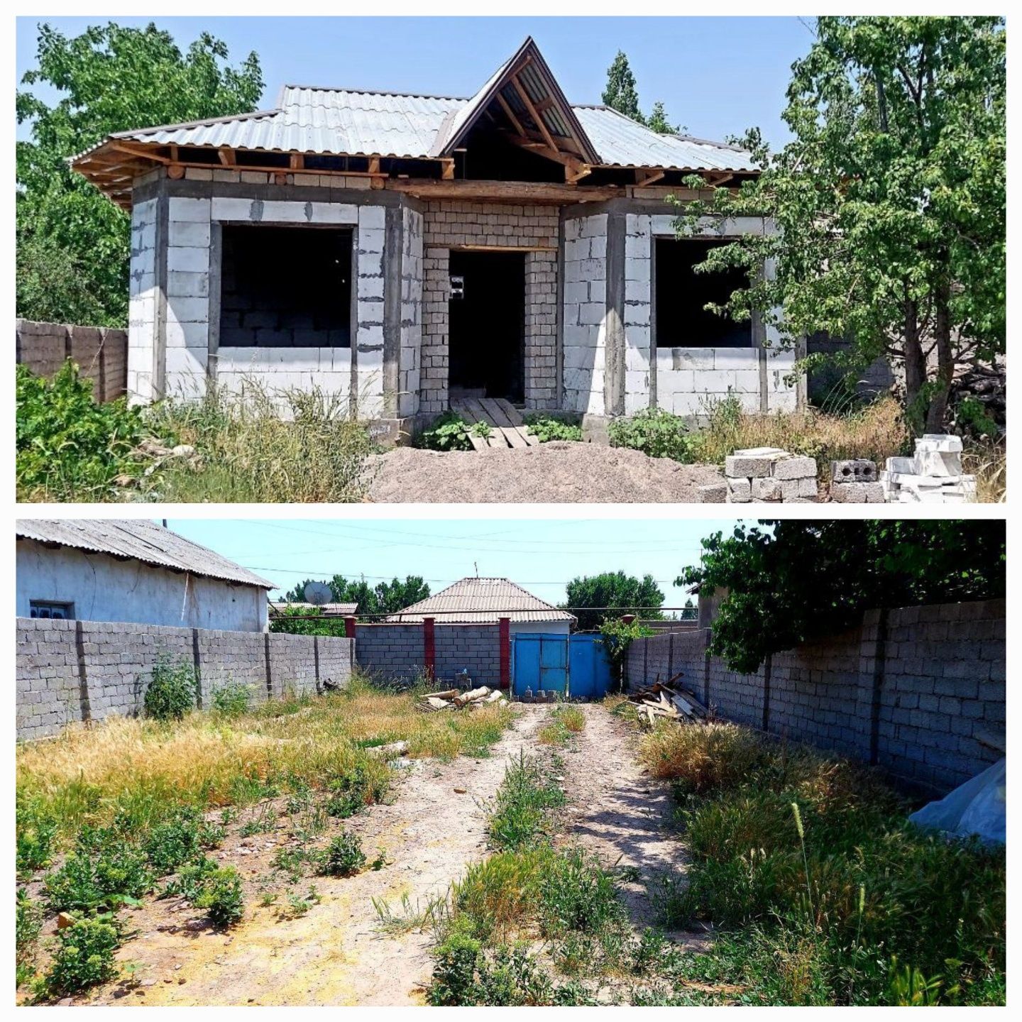 Азадбаш обмен бор квартирага 6-сотих 4-хонали янги курилган каропка уй
