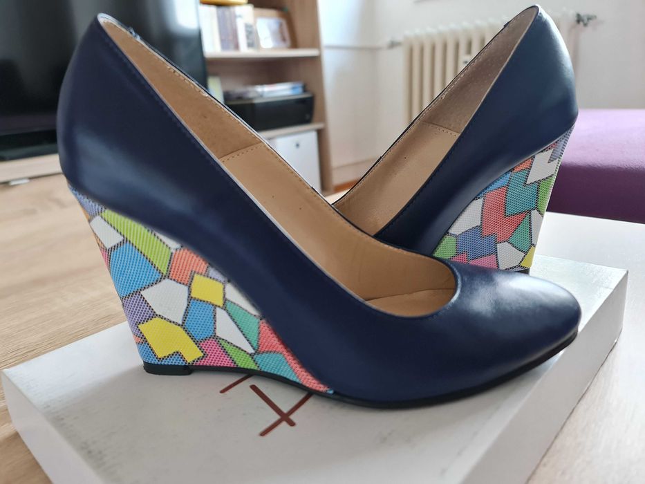 Pantofi Diane Marie(Custom), Marime[37.5-38], piele, bleu marin