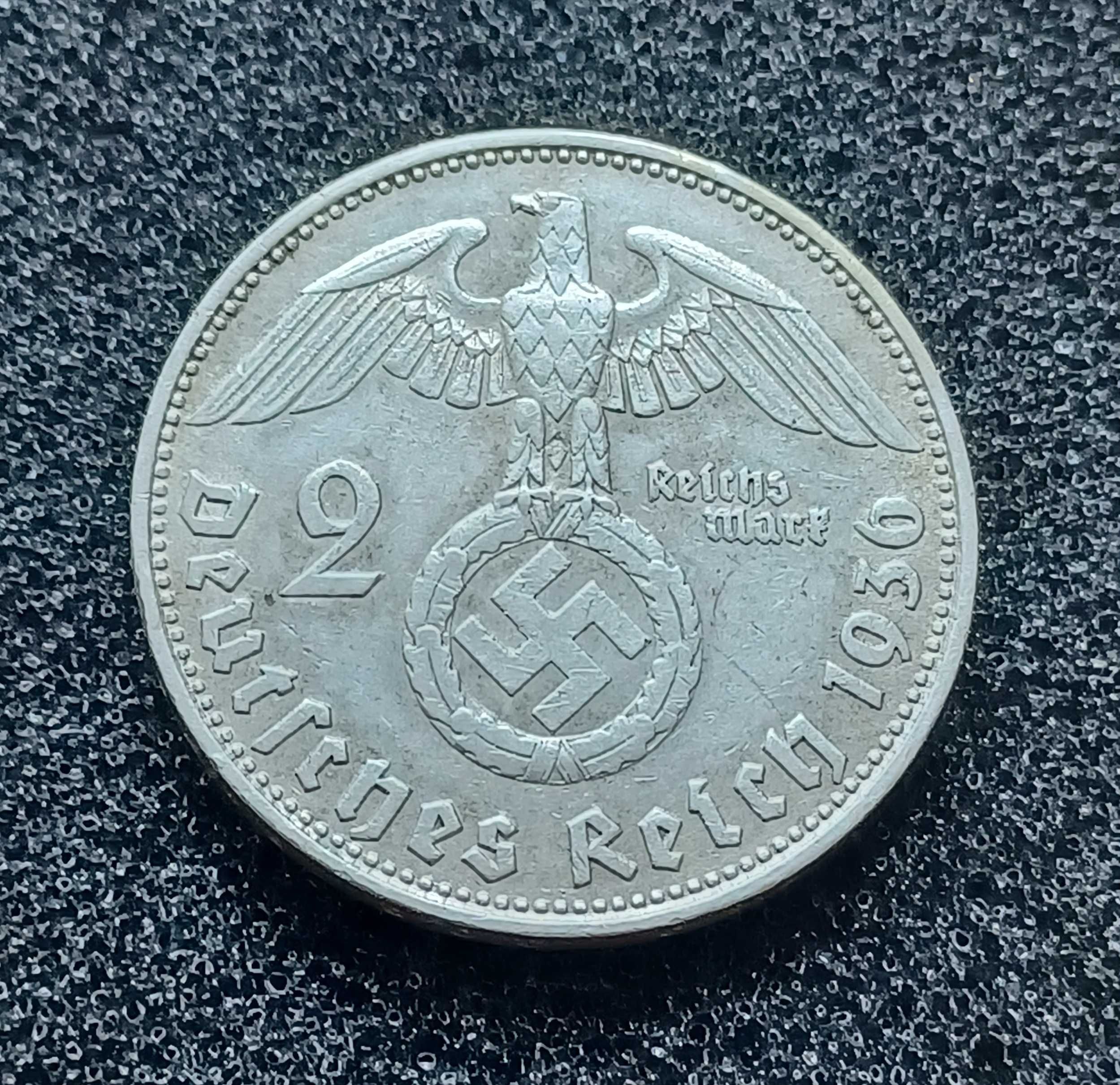 mondeda germania WW2, argint 2 marci 1936 D, ff rara