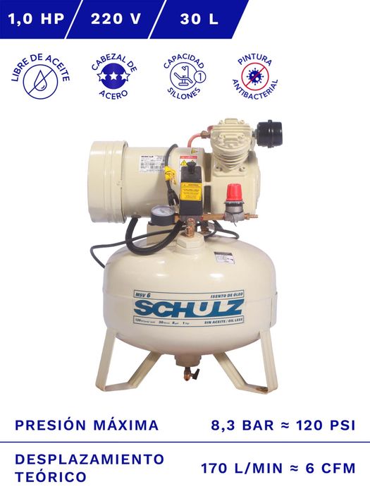 * мощный Безмасляный поршневой зубной компрессор модели MSV-6/30