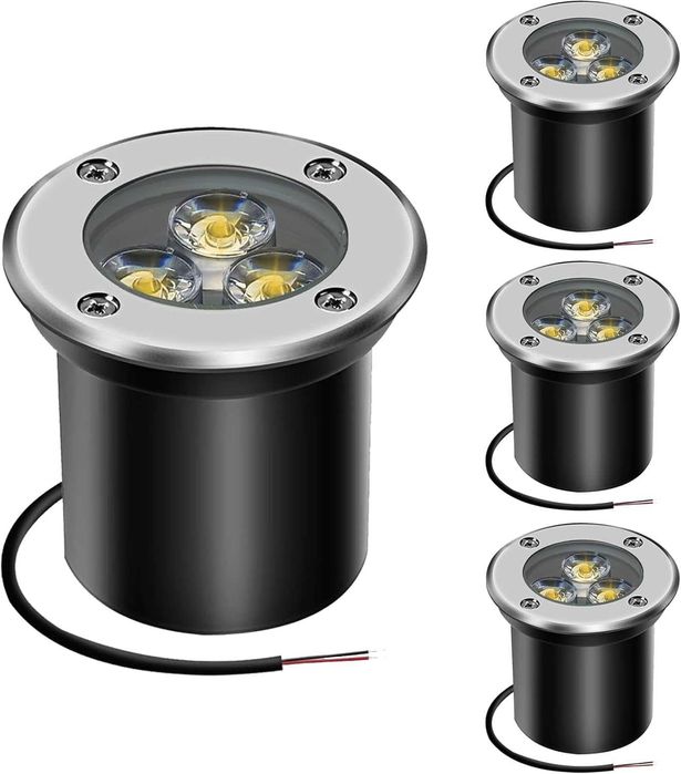 НОВИ! Комплект 4 бр. външни вградени LED лампи 3W, IP67, 300 lm