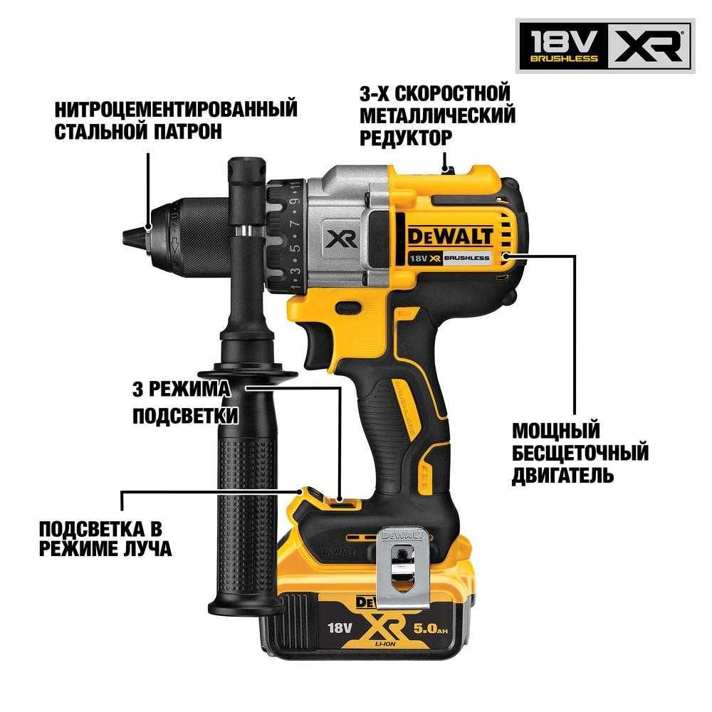 Dewalt Шруповерт (DCD991P) Бесщеточная аккумуляторная дрель (Оригинал)