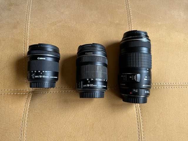 Фотоапарат Canon EOS 70 D с 3 обектива, чанта за носене и аксесоари