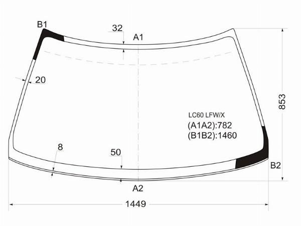 Стекло лобовое MITSUBISHI MIRAGE/LANCER 4D SED 88-91 Mitsubishi Lancer