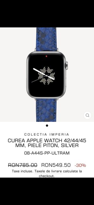 Curea Apple Watch VELANTE Piele Piton (42/44/45mm) - NOUĂ - Preț Redus