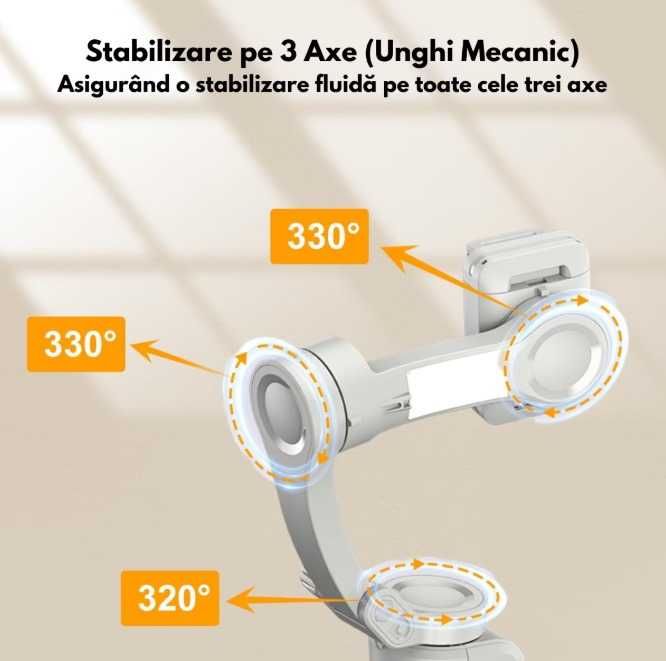 Stabilizator pentru telefon si GoPro, Gimbal stabilizare foto si video
