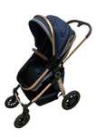 Коляска 2 в 1 Ining Baby Premium Lux (Цвет: тёмно-синий с золотистым