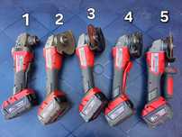 Milwaukee M18 акумулаторни ъглошлайфи (безчеткови) с батерии 5Ah
