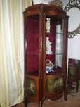 Vitrina vintage stil baroc/francez/Napoleon, pictata manual,lemn mahon
