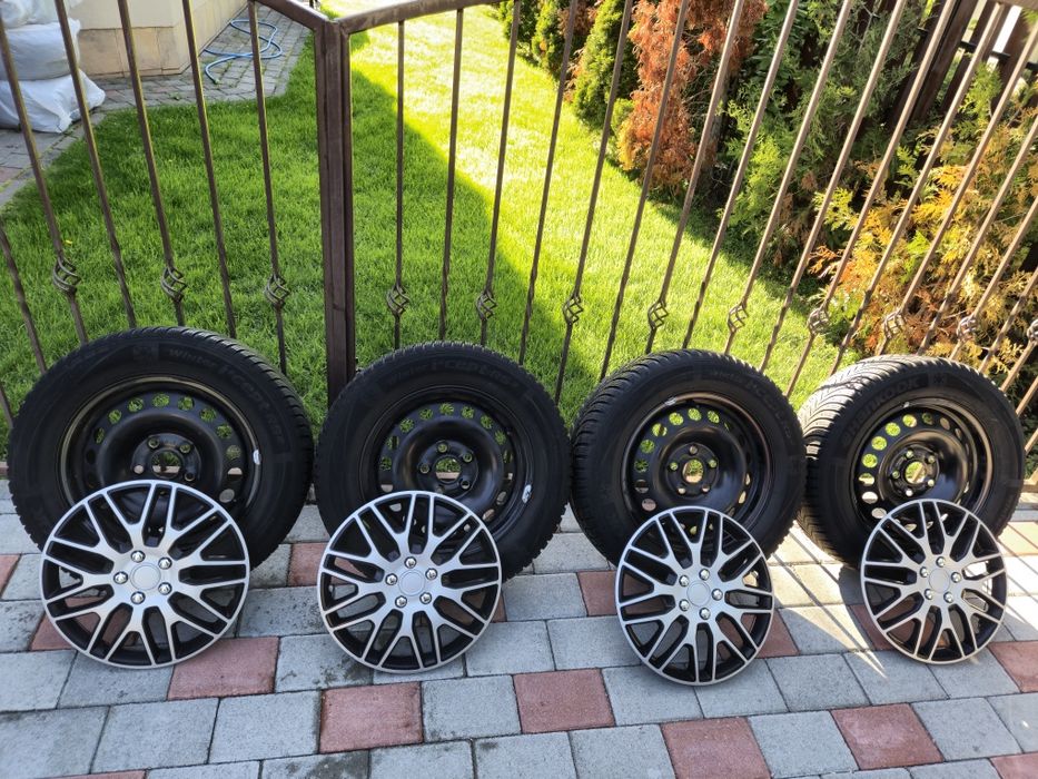 Set 4 jante tabla r15 cu cauciucuri de iarna