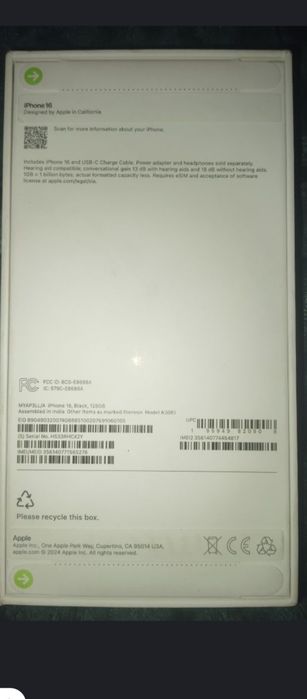 iPhone 16. 128 Новый не распечатанный iPhone 16. 128 Yangi ochilmagan.