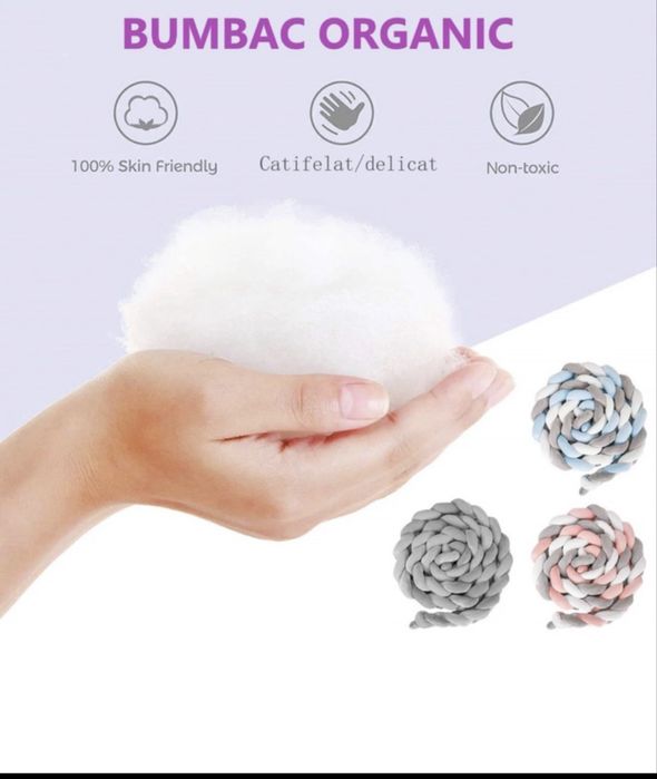 Aparatoare patut bebe bumbac organic 3m