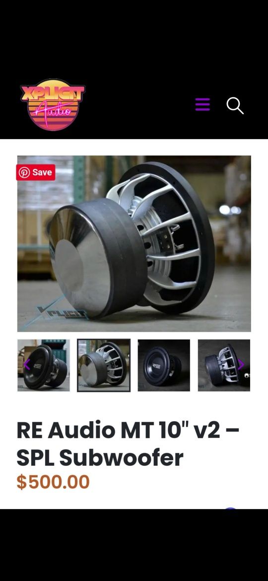 Субвуфера 10" Re audio MT10 1500w Rms Rms