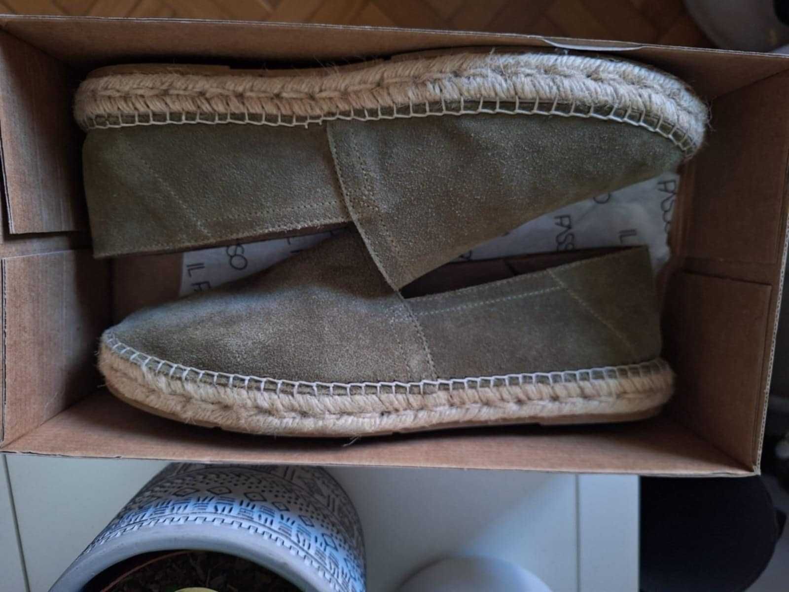 Mocasini Il Passo 41 piele intoarsa verde olive Charles