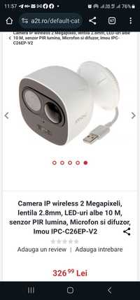 Camera IP wireless 2 Megapixeli, lentila 2.8mm, LED-uri albe 10 M, sen