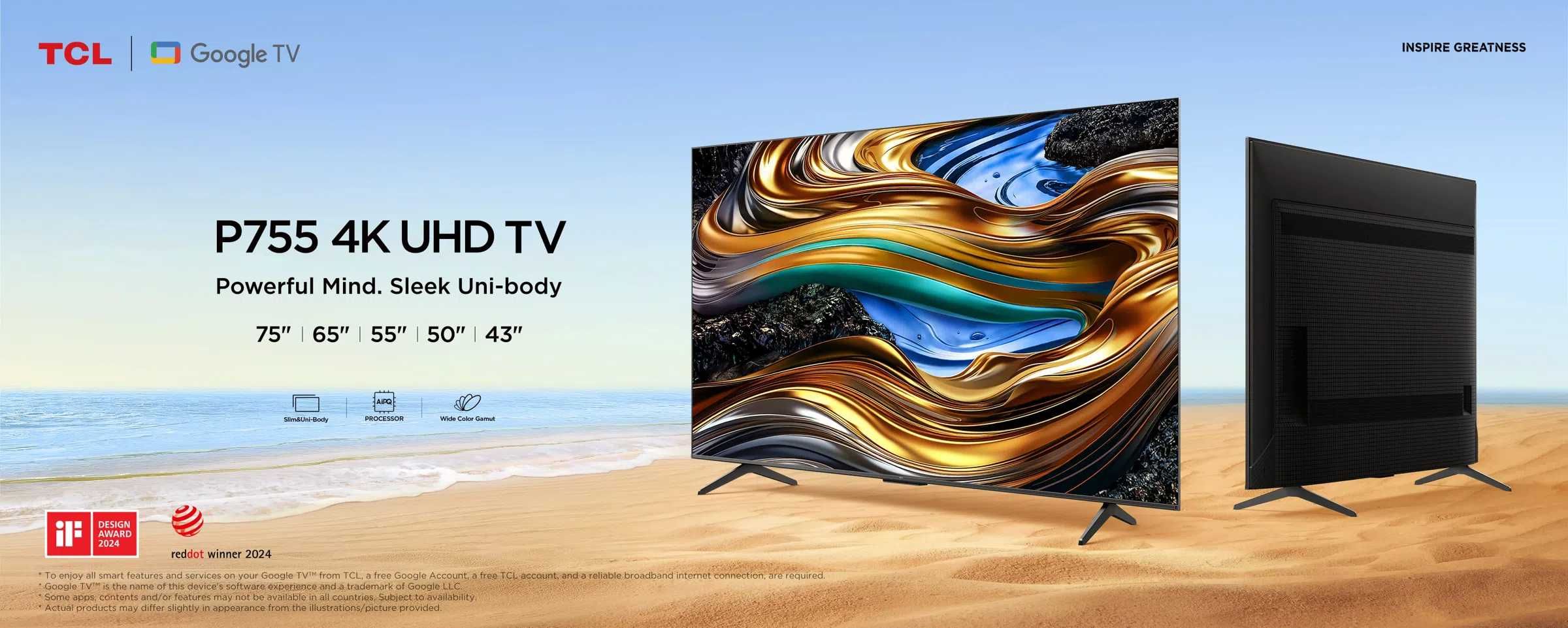 Телевизор TCL 65" P755 4K UHD GoogleTV новый модель 120гц ДОСТАВКА ЕСТ