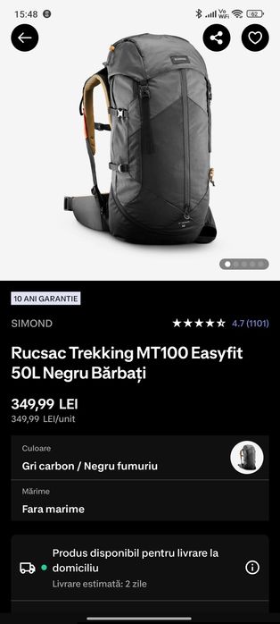 Rucsac drumetie FORCLAZ 50L Easyfit