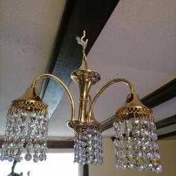 Candelabru vintage cu 3 brate si cristale