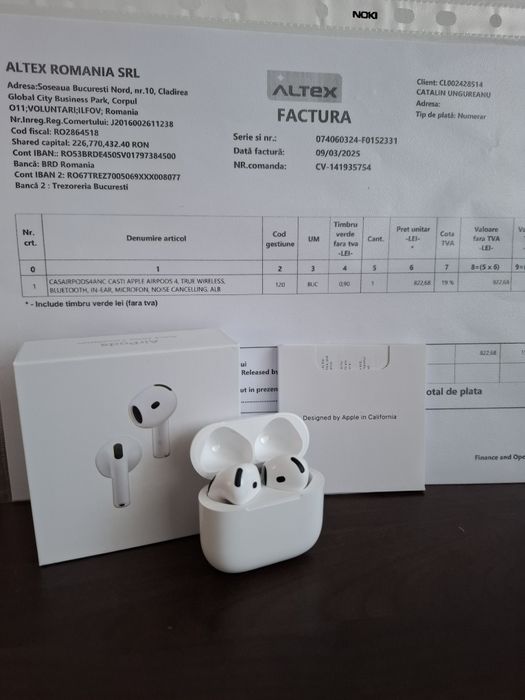 Airpods 4 cu Active Noice Cancellation *cu factura*