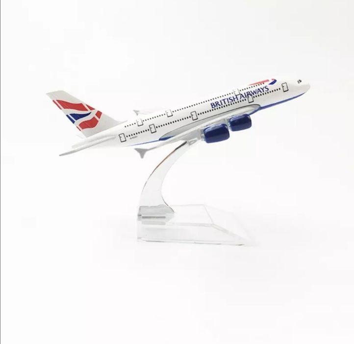 Macheta avion British Airways A380 / metal / 16 cm / cadou
