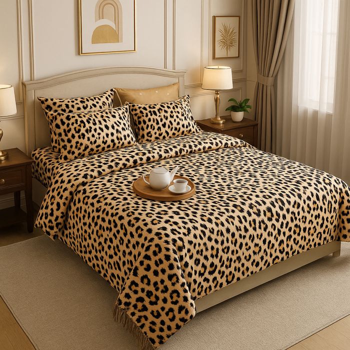 Lenjerie pat bumbac finet Casa Pucioasa 6 piese Animal Print