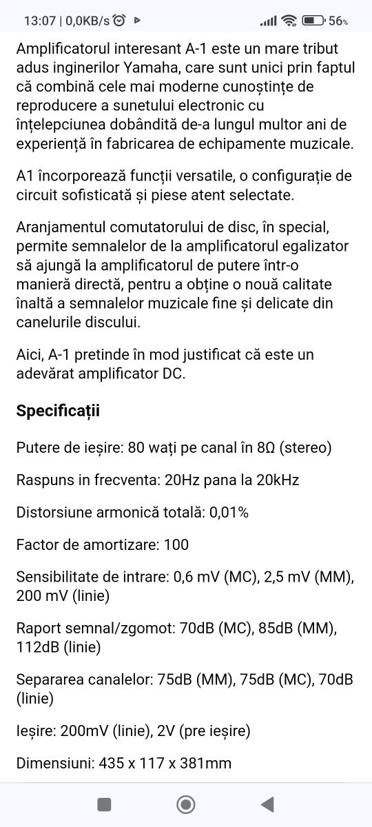 Amplificator(stație) Yamaha A1