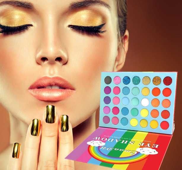 Палитра сенки за очи 35 цвята CmaaDU, матови и блестящи цветове